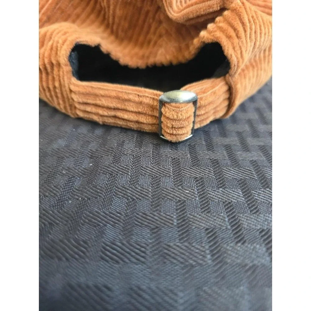 David And Young Corduroy Cap Smiley Face Strapback. Smile Hipster Hat